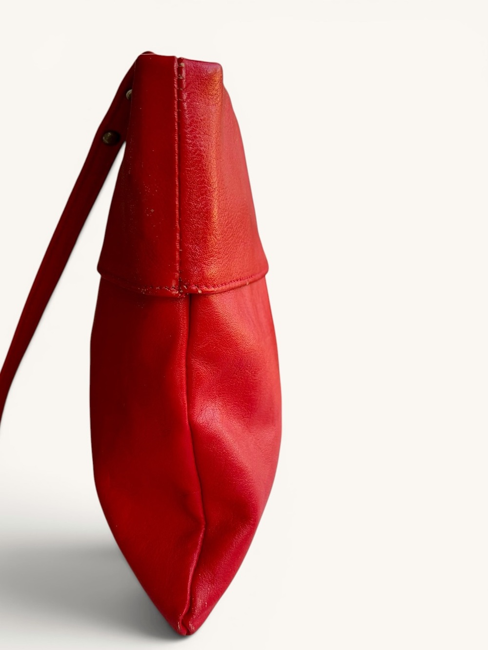 Vintage Red Leather Crossbody Bag - Bold Spirit Vintage - Picture 11 of 16